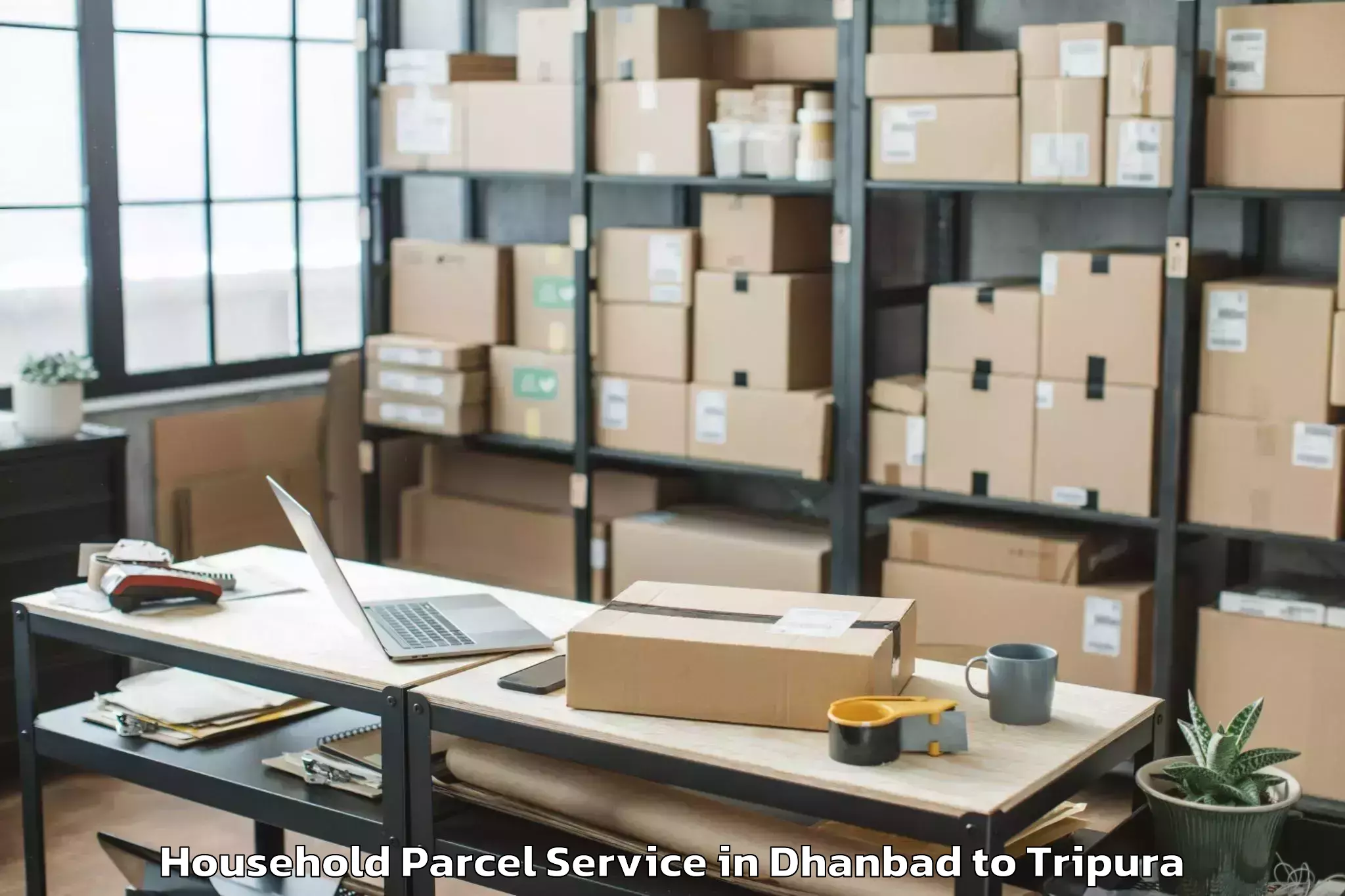 Book Dhanbad to Jampuijala Household Parcel Online